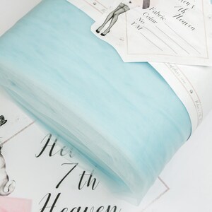 BLU GHIACCIO ISLANDESE Tulle by the Bolt, Tessuto di tulle, Materiale di tulle all'ingrosso del rotolo n. 14, Tulle ampio e morbido per gonna in tulle, abito, abito