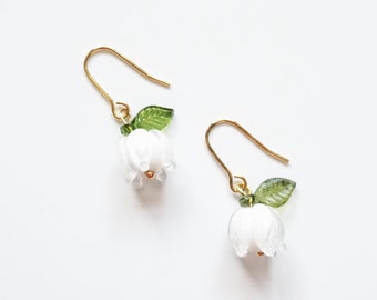 Glass Lily of the Valley Earrings