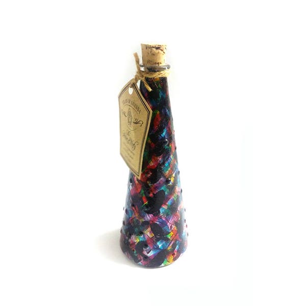 Hand Painted glass Bottle Vase Abstract home decor Hand Painted bottle gift and Kitchen decoration - Decorative Glass Art