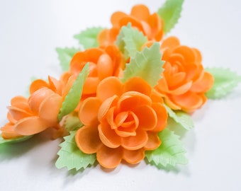 Garden Bella edible wafer paper flower 6 PK / flower topper for cakes / wafer flower / wedding cake topper /  cupcake topper /