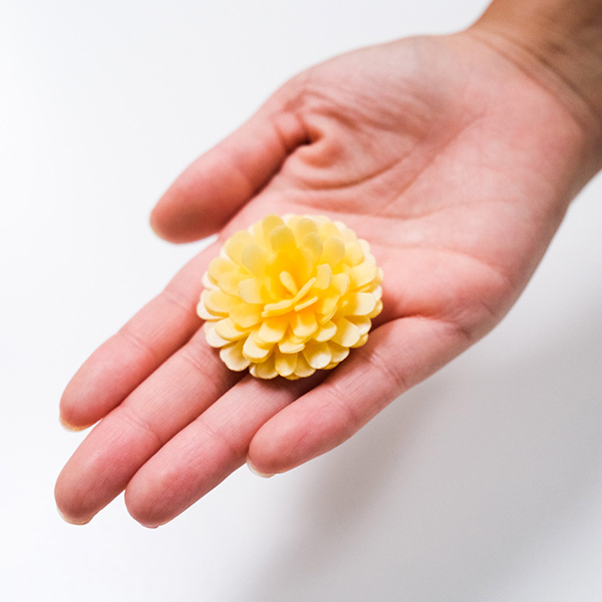 Pompom Edible Wafer Paper Flower 12 PK / Flower Topper for Etsy