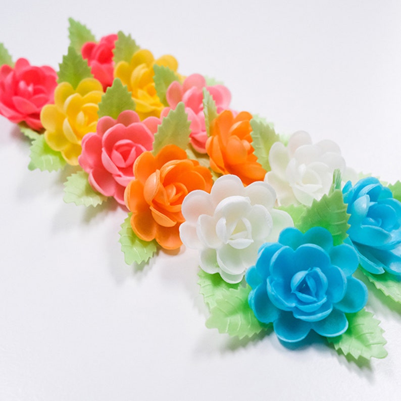 Garden Bella Edible Wafer Paper Flower 6 PK / Flower Topper for Cakes / Wafer Flower / Wedding