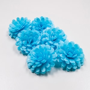 Pom-Pom edible wafer paper flower 12 PK / flower topper for cakes / wafer flower / wedding cake topper /  cupcake topper /