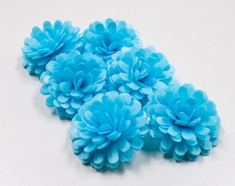 Pom-Pom edible wafer paper flower 12 PK / flower topper for cakes / wafer flower / wedding cake topper /  cupcake topper /
