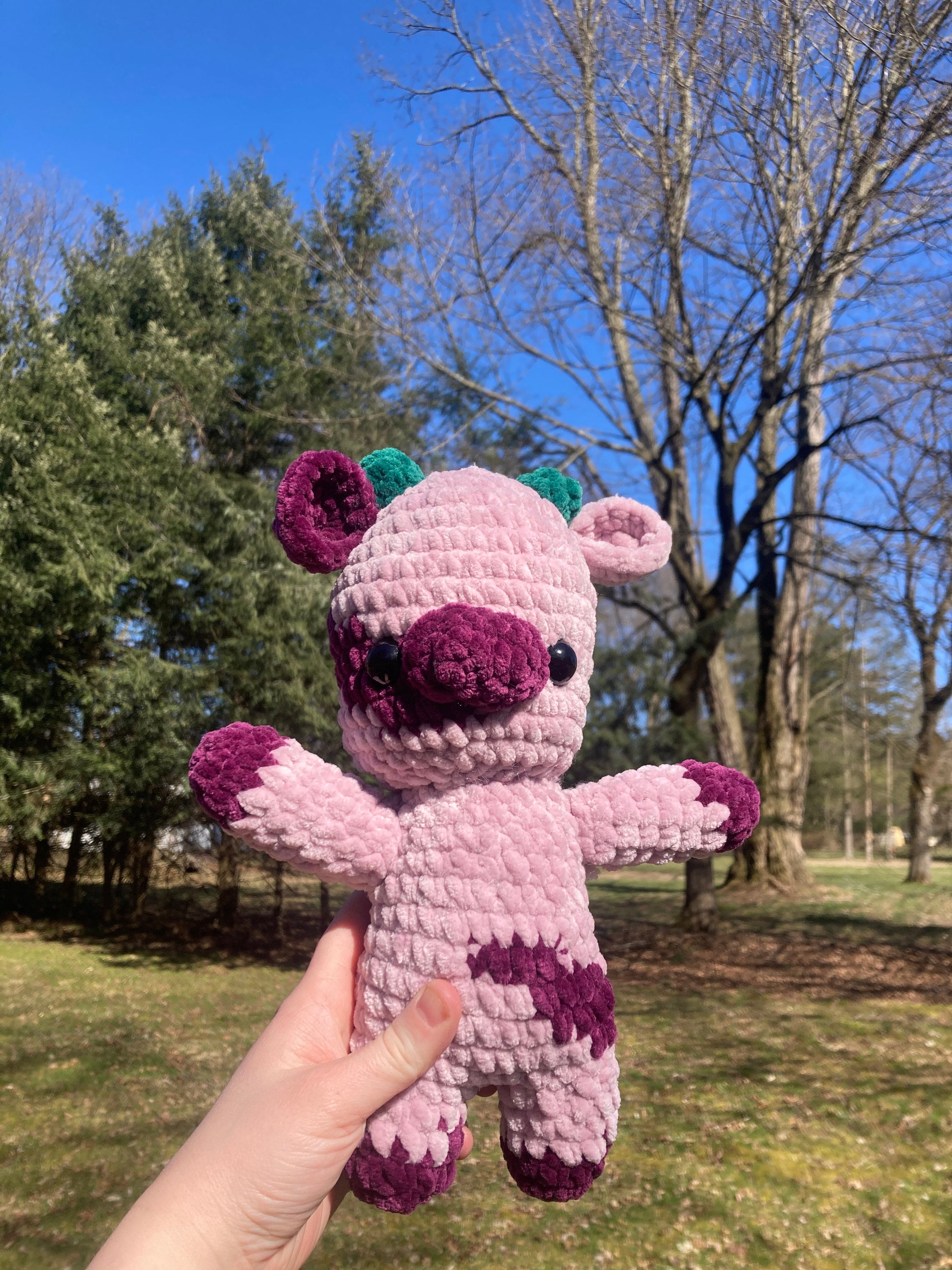 Raspberry Cow Crochet Plushie - Etsy