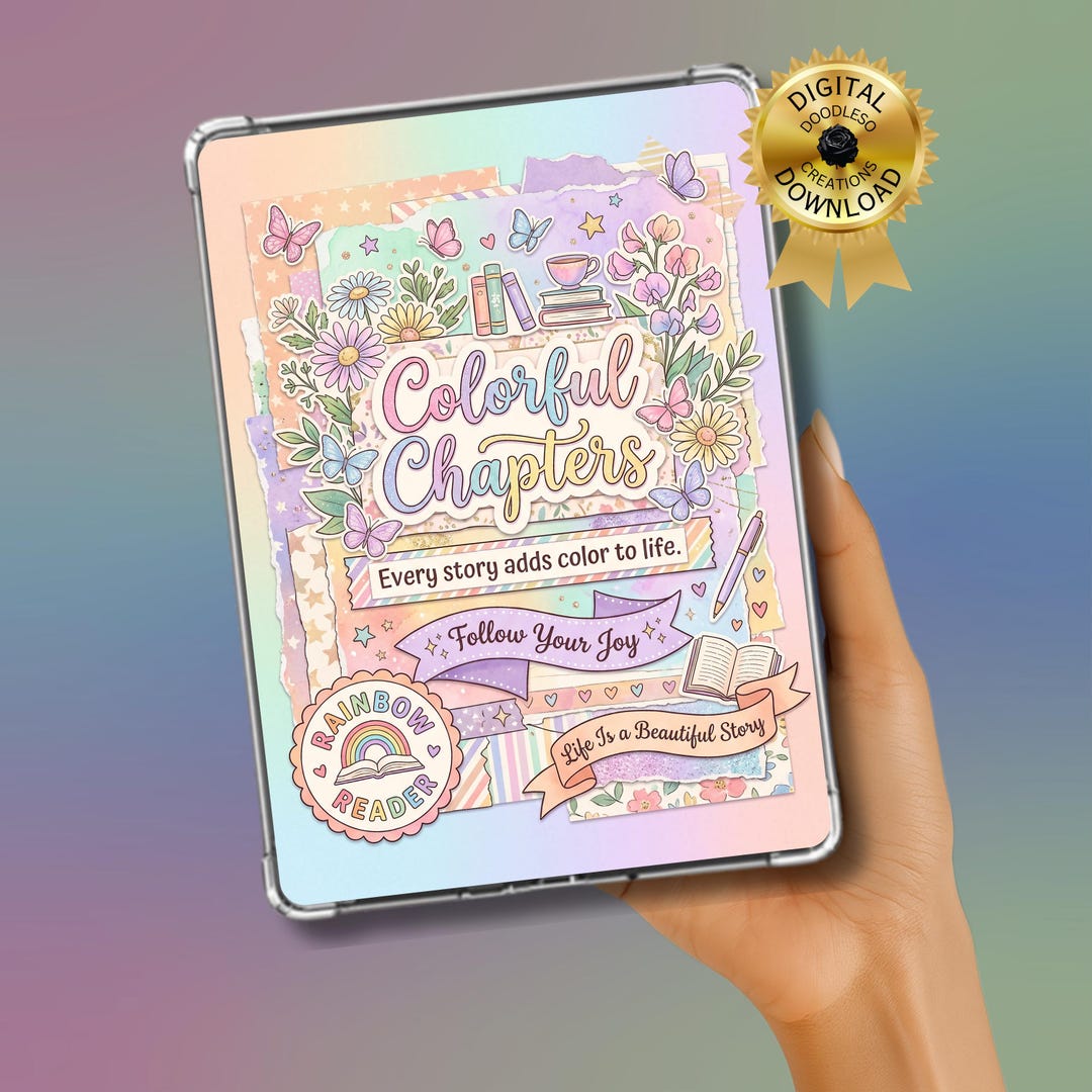 Colorful Chapter Design Colorful Chapters Printable Kindle Insert, Digital Book Lover Art ...