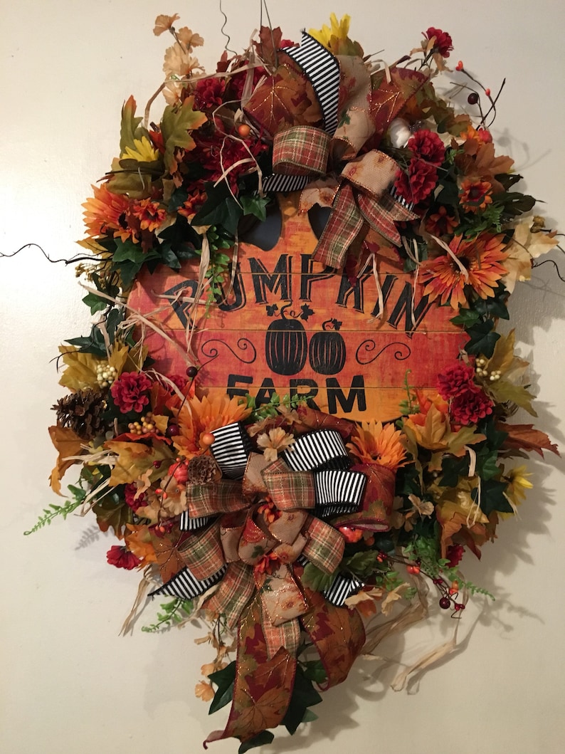 Fall pumpkin wreath pumpkin farm fall wreath