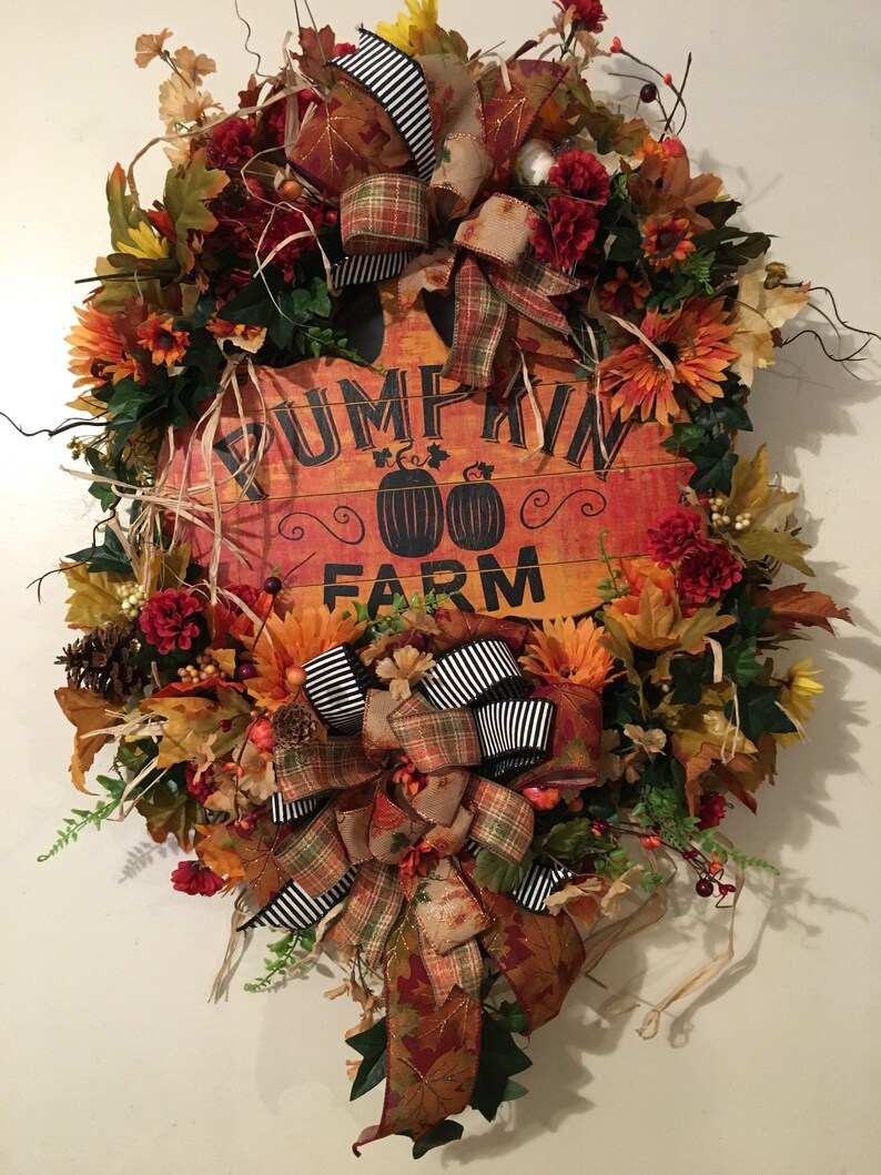 Fall pumpkin wreath pumpkin farm fall wreath