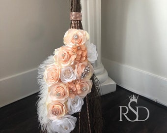 Escoba de boda Tradición de boda de saltar la escoba para regalo de boda para pareja Decoración del hogar para boda Glam