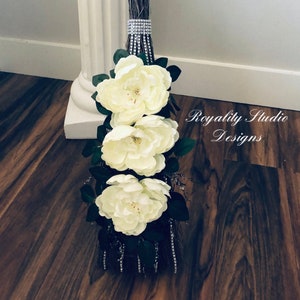 Wedding Broom For Jumping Ceremony - DIY Decorative Broom With Ribbons & Roses