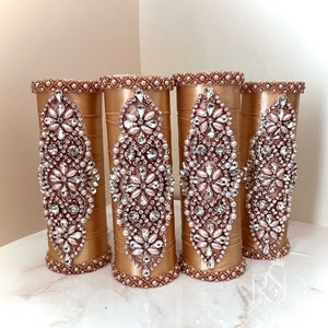 Set of Bouquet Handle Satin Rhinestone Personalize Wedding Bouquet Florist Tools For Bridesmaid Bling Bouquet Set Gift For Wedding In Bulk