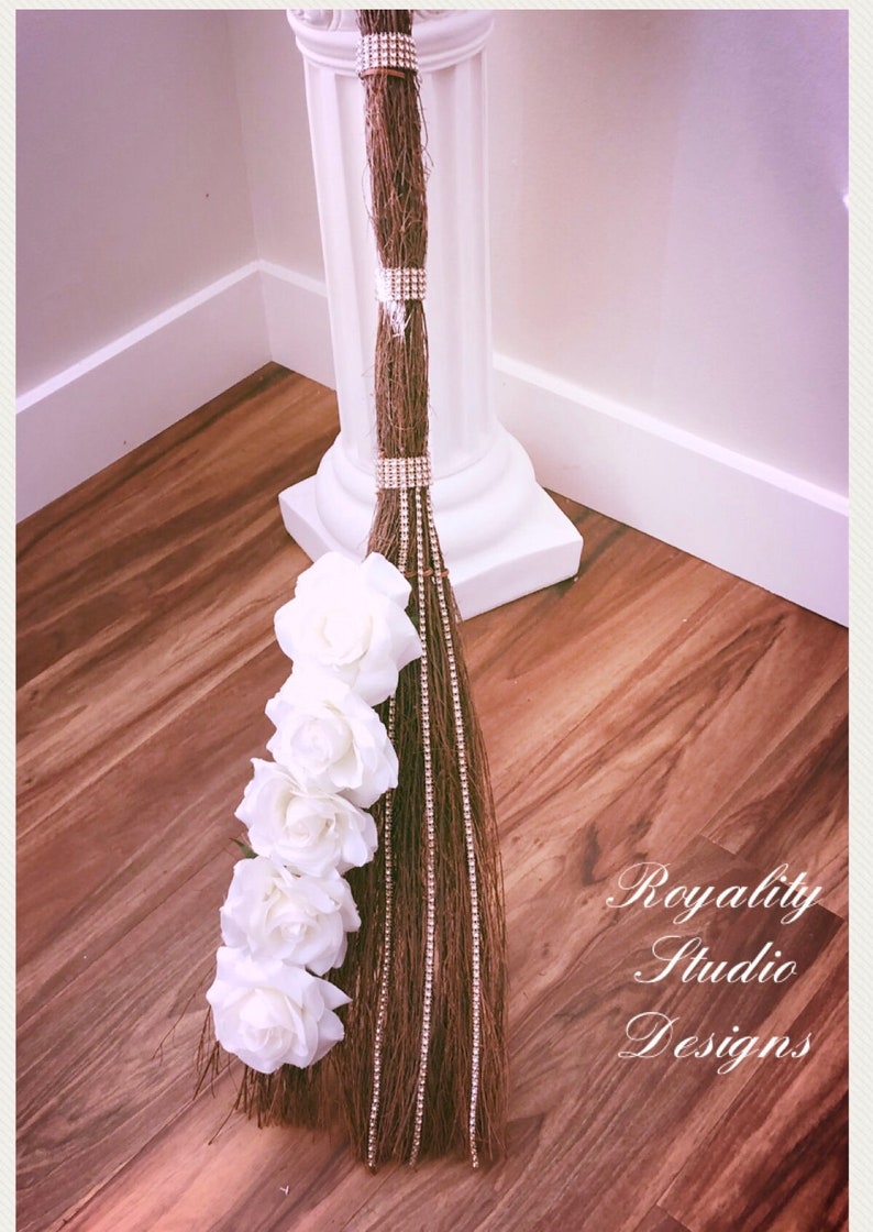 Elegant Rose Wedding Broom Wedding Tradition of Jumping