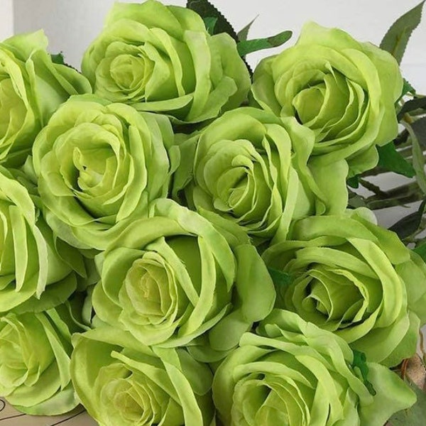 Rose Heads for DIY Bouquets For Wedding DIY Decor Wreath for Home Decor DIY Centerpiece Floral Arrangment for Summer Wedding Roses Green