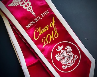 Graduation Stole for Commencement Personalized Graduation Sash Customized Graduation Gift for Graduate School Unisex Adult Long Stole