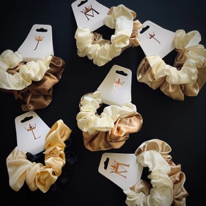 Satin Scrunchie For Bridal Shower Favor Personalized for Wedding Party Gift Birthday Party Favor for Bridesmaid Proposal Box Gift for Her