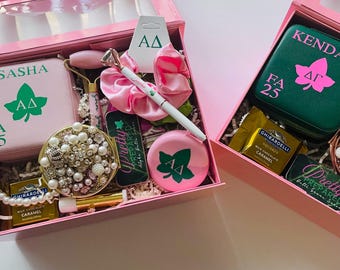 Griechisch Sorority Geschenk Personalisierte Geschenkbox für ihre Sorority Geschenk Angepasste Set-Box für neues Mitglied Geschenk für Sorority