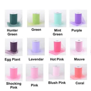 Tulle Rolls 6” Tulle Roll Spool Fabric for DIY Tutu Skirts for Wedding Shower for Baby Crafts Decoration for Party Supplies
