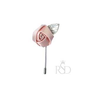 Boutonniere Silk Rose Prom Boutonniere Rose Pin for Wedding Boutonniere for Suit Flower Pin Chest Corsage Handmade Rose and Leaf Boutonniere