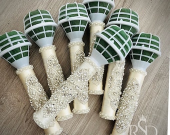 Bouquet Handle Sets For DIY Bouquet Foam Flower Holder Rhinestone Wedding Bouquet Florist Tools For Bridesmaid Bling Bouquet Handle In Bulk