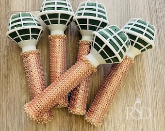 Bouquet Holder Set For DIY Bouquet Foam Flower Holder For Wedding Bouquet Florist Tools For Bridesmaids Rhinestone Bouquet Holder