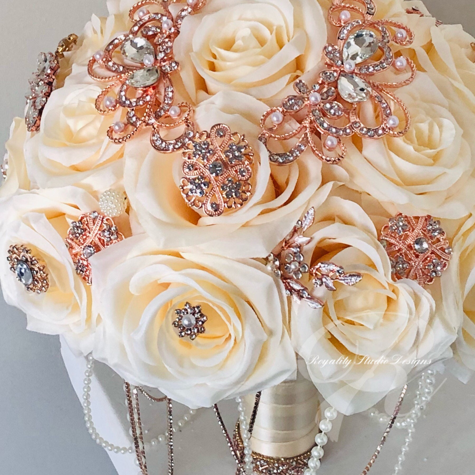 Bouquet Handle Crystal Bouquet Holder for Glam Wedding Bridal