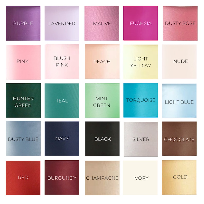 Puede incluir: Una carta de colores con 25 colores diferentes, incluyendo morado, lavanda, malva, fucsia, rosa polvoriento, rosa, rosa rubor, melocot&oacute;n, amarillo claro, nude, verde cazador, azul verdoso, verde menta, turquesa, azul claro, azul polvoriento, azul marino, negro, plata, chocolate, rojo, burdeos, champ&aacute;n, marfil y oro.