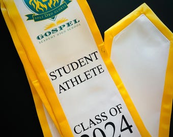 Graduation Stole for Commencement Personalized Graduation Sash Customized Graduation Gift for Graduate School Unisex Adult Long Stole