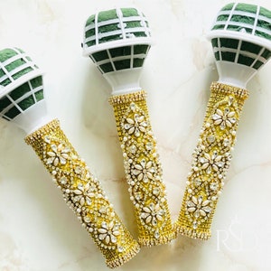 Bouquet Holder Set For DIY Bouquet Foam Flower Holder Rhinestone Wedding Bouquet Florist Tools For Bridesmaids Bling Bouquet Handle In Bulk