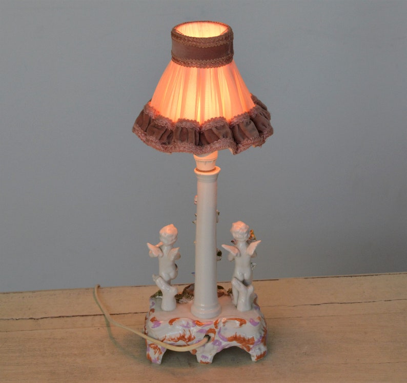 Italy Beautifull vintage hand painted ceramic table Lamp from Bassano
