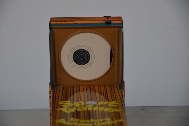 Vintage Tin Toy Sporttrainer Mystery Shooting Gallery Etsy