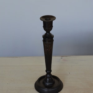 Large early 20th century bronze cande holder