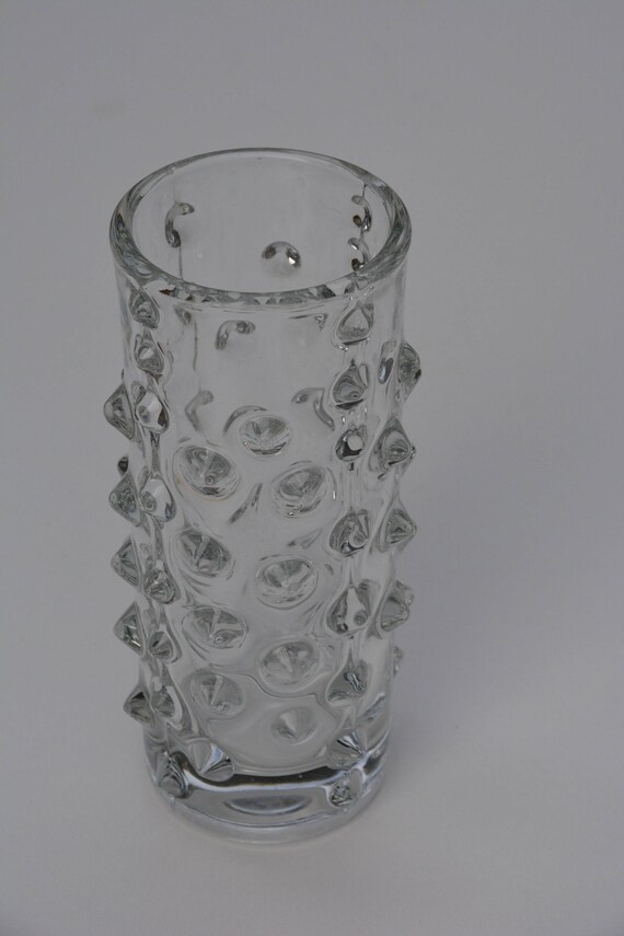 Sklo Union Czech clear pressed glass vase by Hermanova Hut designed by Pavel Pánek in 1971 il 570xN 1otz