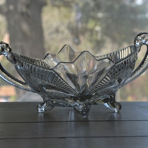 Art Deco Brockwitz oval pressed glass fruit bowl made in Germany in the 1930&#39;s