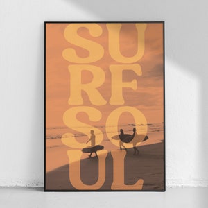Surf Print Art, Surfer Print, Surf Posters, Surf Wall Art, Black and Beige Wall Art, Coastal Art, Ocean Poster, California Beach, Surfboard