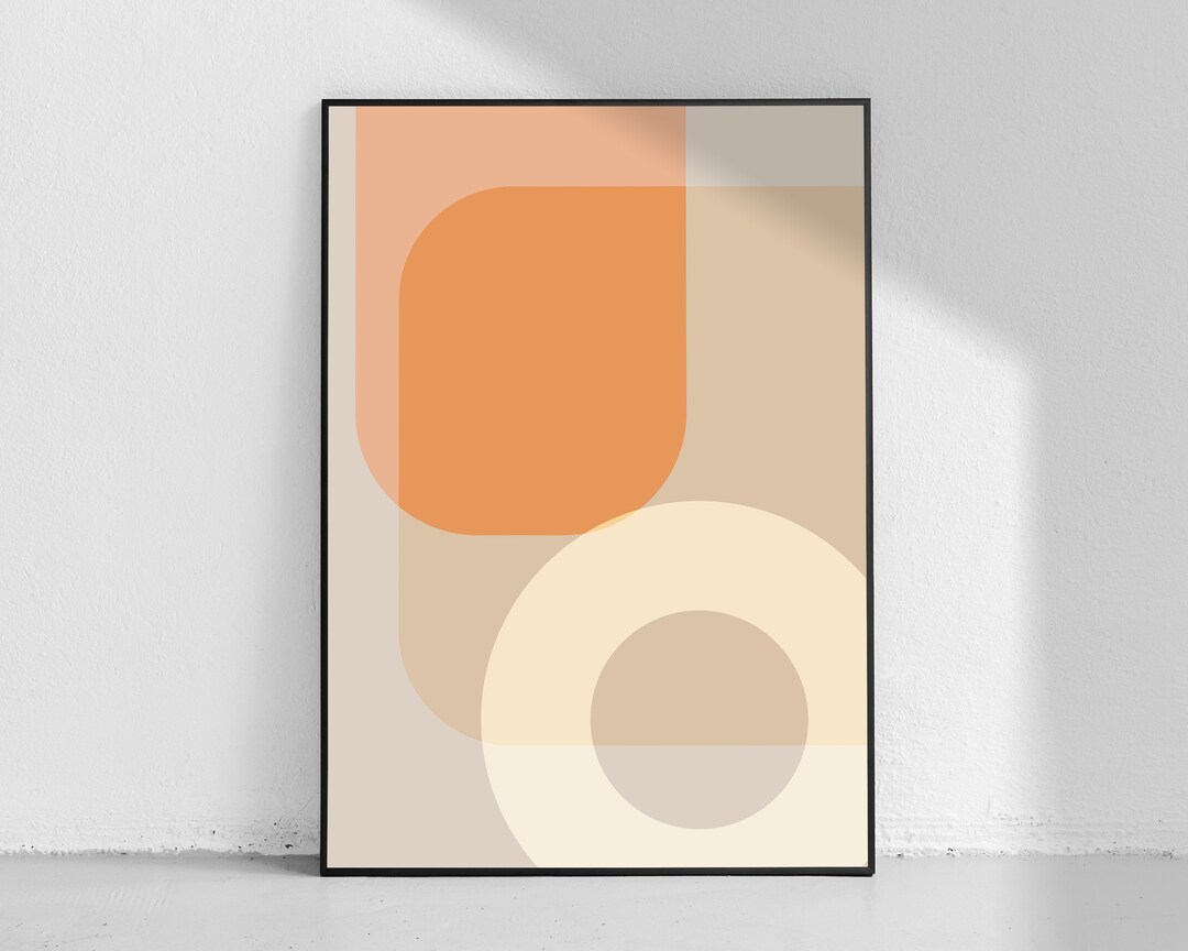 Mid Century Modern Boho Wall Art Print, Architecture Design Shapes ...