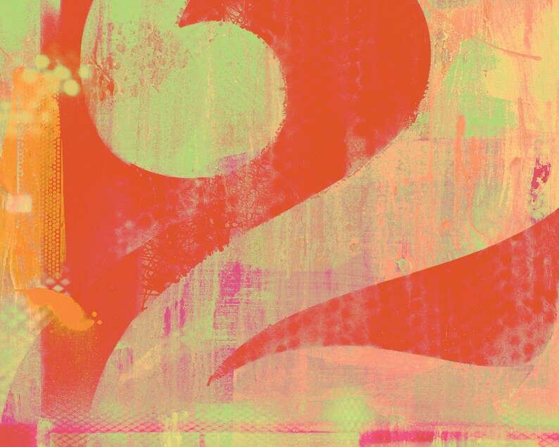 Printable Abstract Numbers Modern Decor Colorful Digital Etsy