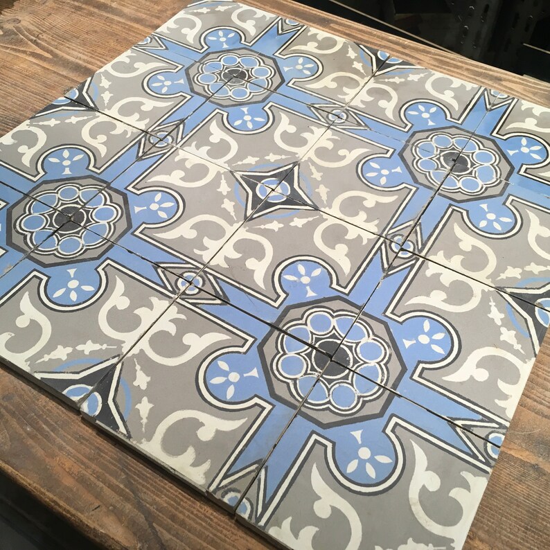 Blue Rustic Tiles Franch Farmhouse Tile Kitchen Floor Image 0