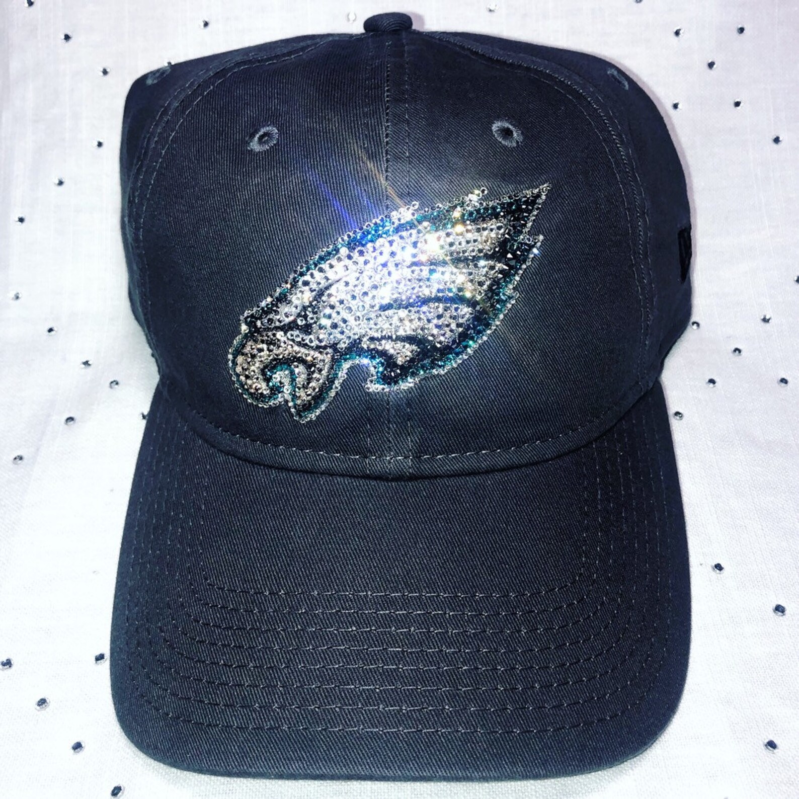 New Women's Bling Philadelphia Eagles Swarovski Hat Grey Etsy