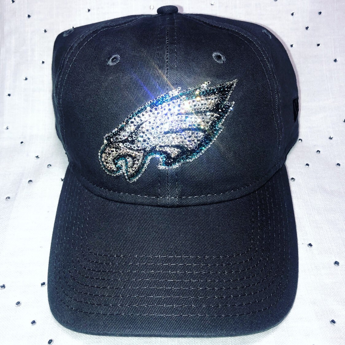 New Women's Bling Philadelphia Eagles Swarovski Hat Grey Etsy