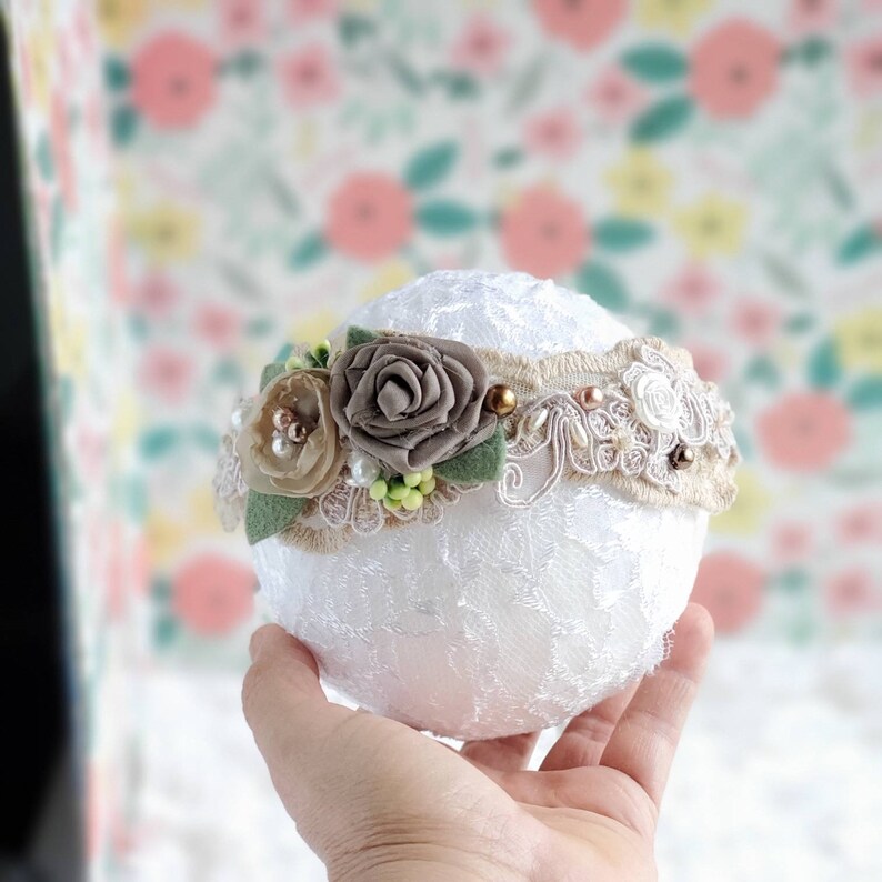 Newborn Tieback Fabric Flower Baby Tieback Sitter Tieback Sitter Tieback Photo Prop Baby Shower Gift