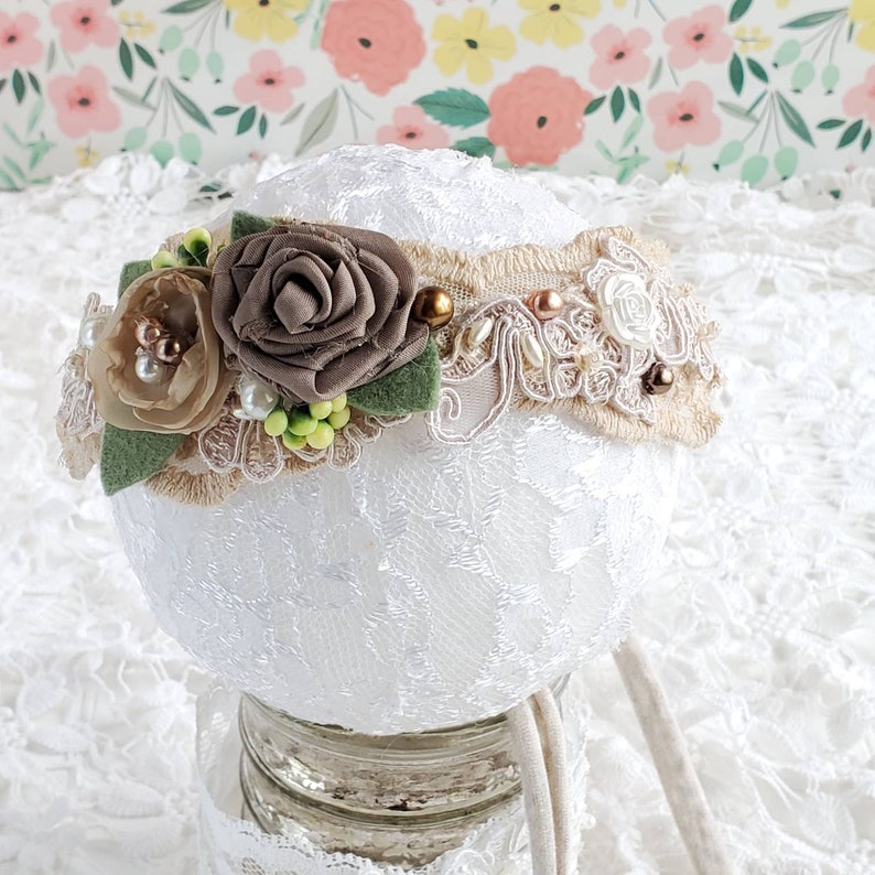 Newborn Tieback Fabric Flower Baby Tieback Sitter Tieback Sitter Tieback Photo Prop Baby Shower Gift