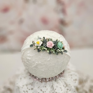 Dainty Spring Floral Newborn Headband: Baby Photo Prop