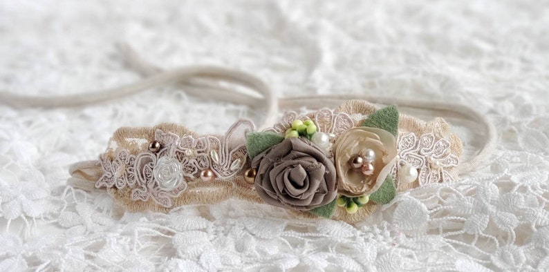 Newborn Tieback Fabric Flower Baby Tieback Sitter Tieback Sitter Tieback Photo Prop Baby Shower Gift