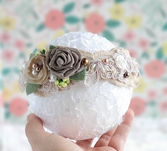 Newborn Tieback Fabric Flower Baby Tieback Sitter Tieback Sitter Tieback Photo Prop Baby Shower Gift