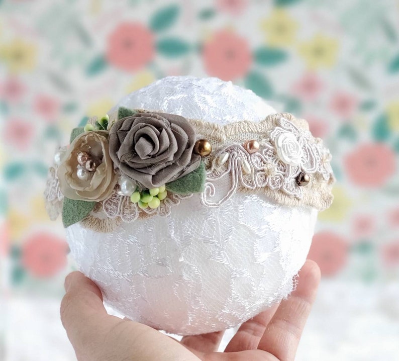 Newborn Tieback Fabric Flower Baby Tieback Sitter Tieback Sitter Tieback Photo Prop Baby Shower Gift