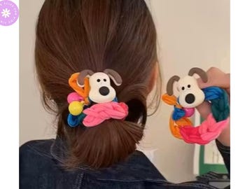 Pack of 6 Cute Cartoon Braided Hair Ties for Kids & Girls