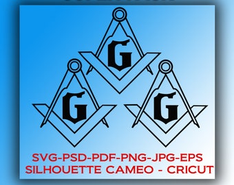 Freemason Square and Compasses 3-Pack: SVG, Cricut, Silhouette (Digital Files)