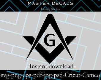 Freemason Square and Compasses SVG: Masonic Symbol Design (Digital Download)