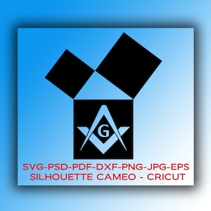 Pliki cyfrowe: Pitagorejski cyrkiel i kwadrat, projekt masoński * Cricut, SVG, Cameo, PNG, pdf, psd, dxf, eps, jpg * Natychmiastowe pobranie *