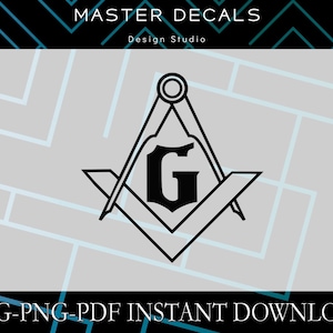 Digital files: Freemason Square and Compasses 2nd degree design * CRICUT, SVG,PSD, png,eps,jpg, Silhouette Cameo * Instant Download